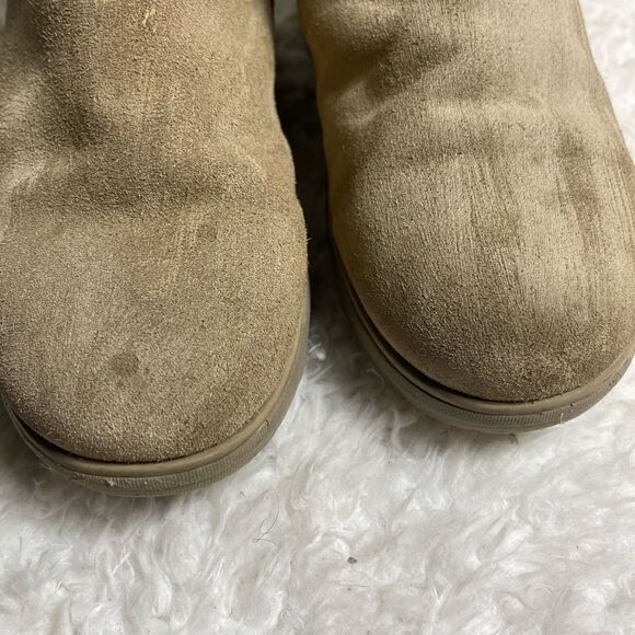 Fitflop Shorty Khaki suede ankle boots shearling lining stitching accent. SZ8.5 - Picture 11 of 12